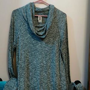 Cozy cowl neck long sleeve sweater